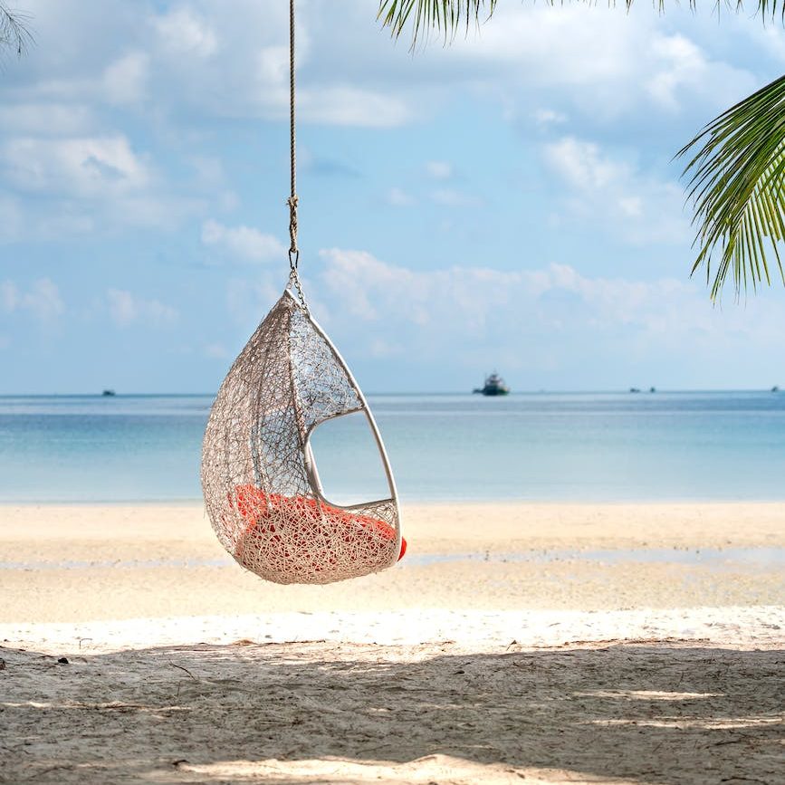 white hanging chair