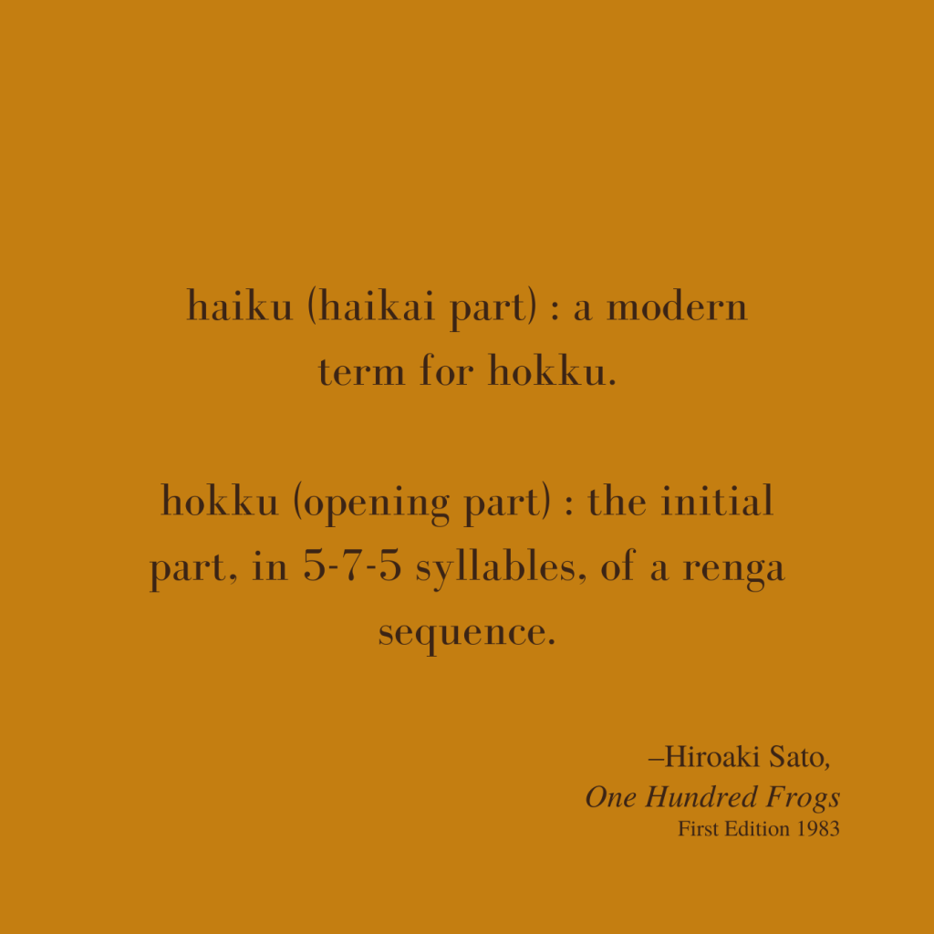 …a modern term for&nbsp;hokku